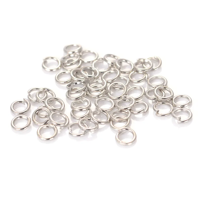 0.8x5MM Rhodium Miasol, 200 шт./лот, серебрянное/золотое покрытие, прыгающие кольца с одной петлей, открытые прыгающие кольца и разрезные кольца для самостоятельного изготовления ювелирных изделий - Цвет: 0.8x5MM Rhodium