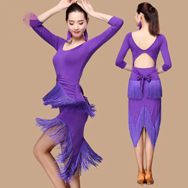 

2017 Sexy Latin Dance Dress Women Cheap Latin Skirt Samba Salsa dance Dress