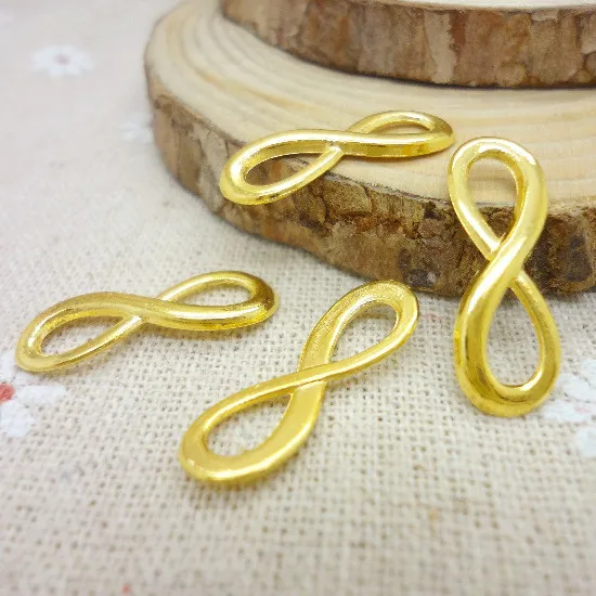140 шт Подвески Бесконечность Символ Разъем Кулон Золотой Цвет цинковый сплав
