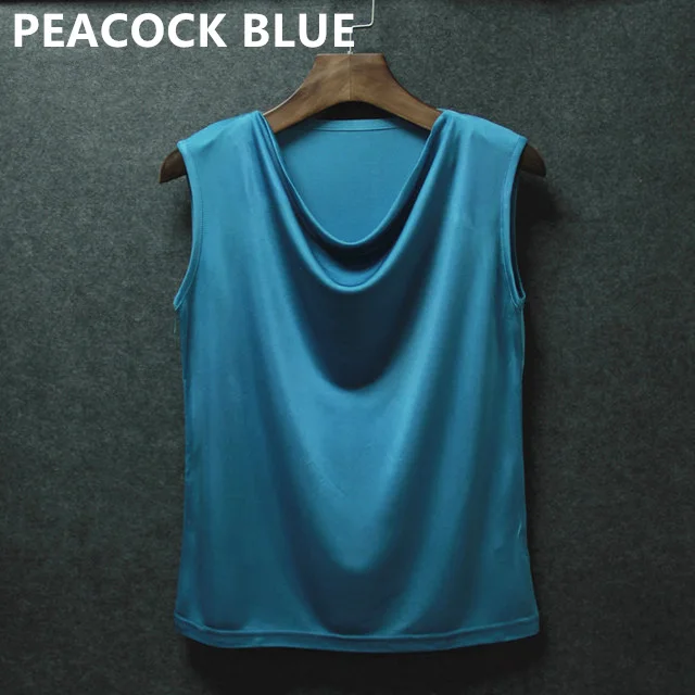Peacock blue Шелковая Женская майка без рукавов с v-образным вырезом простые кофточки сексуальные рубашки Весна Лето Мода Стиль Многоцветный - Цвет: Peacock blue