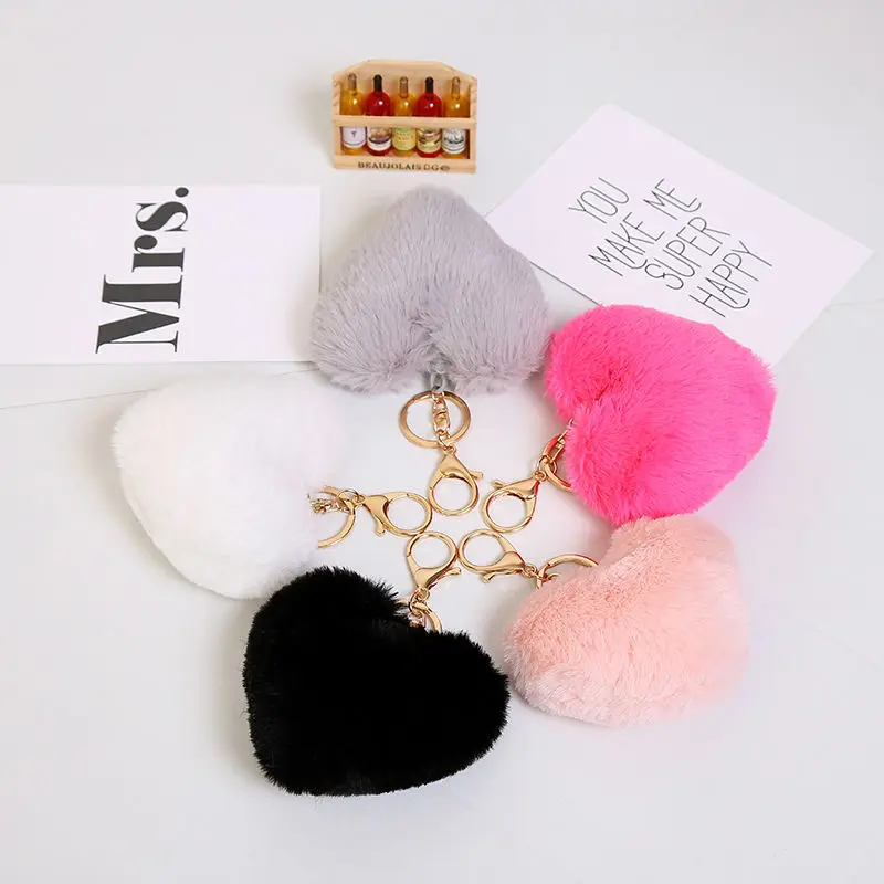 Разноцветные брелки для ключей 10 см из искусственного большого сердца