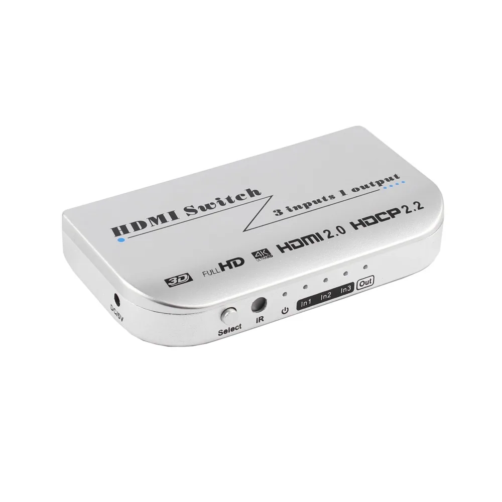 PUZHIJIE 4k @ 60Hz HDMI коммутатор 3 порта 3x1 Переключатель Поддержка HDR HDlitterCP 2 сквозной 3D