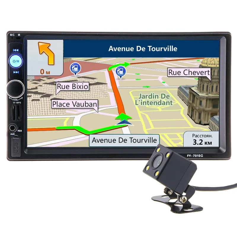 2 din 7 дюймов HD автомагнитола радио gps навигация плеер камеры Авторадио Bluetooth AUX MP3 MP5