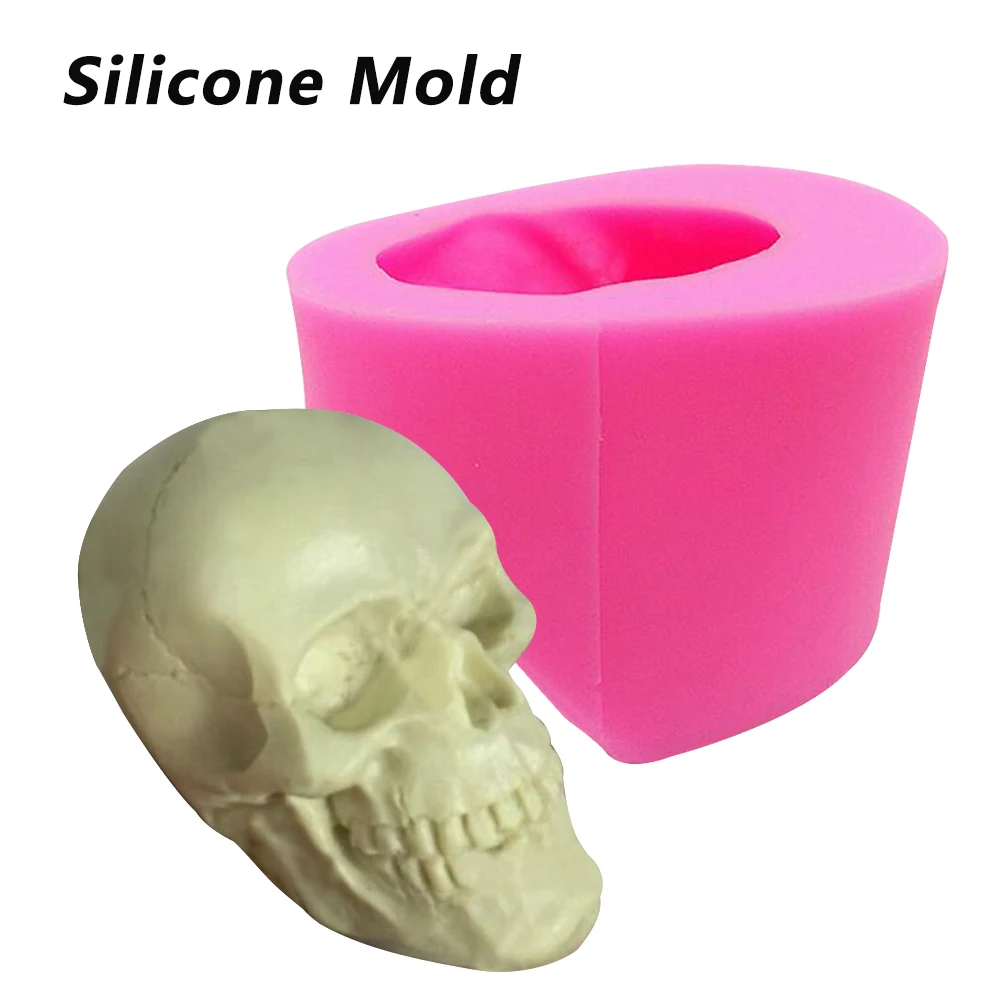 3D череп силиконовые формы помадка торт плесень Хэллоуин смолы гипса шоколадные