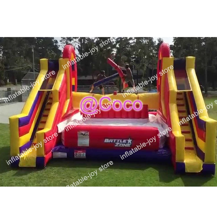 free shipment to port big outdoor Inflatable jousting sport games inflatable gladiator battle zone jumping pillows saft mat | Игрушки и