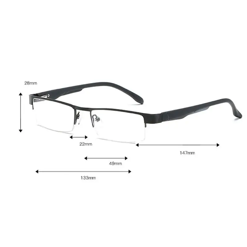 

1Pc Unisex Reading Glasses Readers Presbyopic Eyeglasses Half Frame +1.00 1.50 2.00 2.50 3.00 3.50 4.00 Diopter New