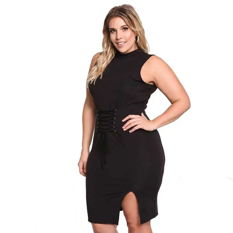 Женский Плюс Размеры летнее платье без рукавов жилет выдалбливают Разделение