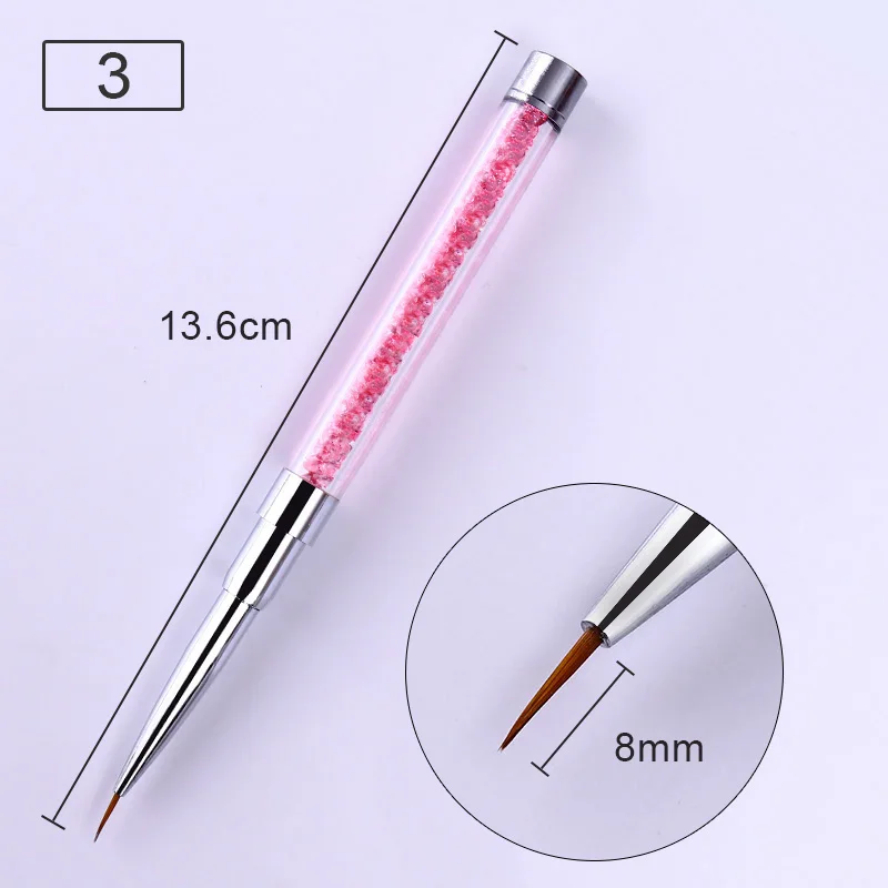 Кисть для градиентного рисования в форме веера розовая ногтей ручка Стразы