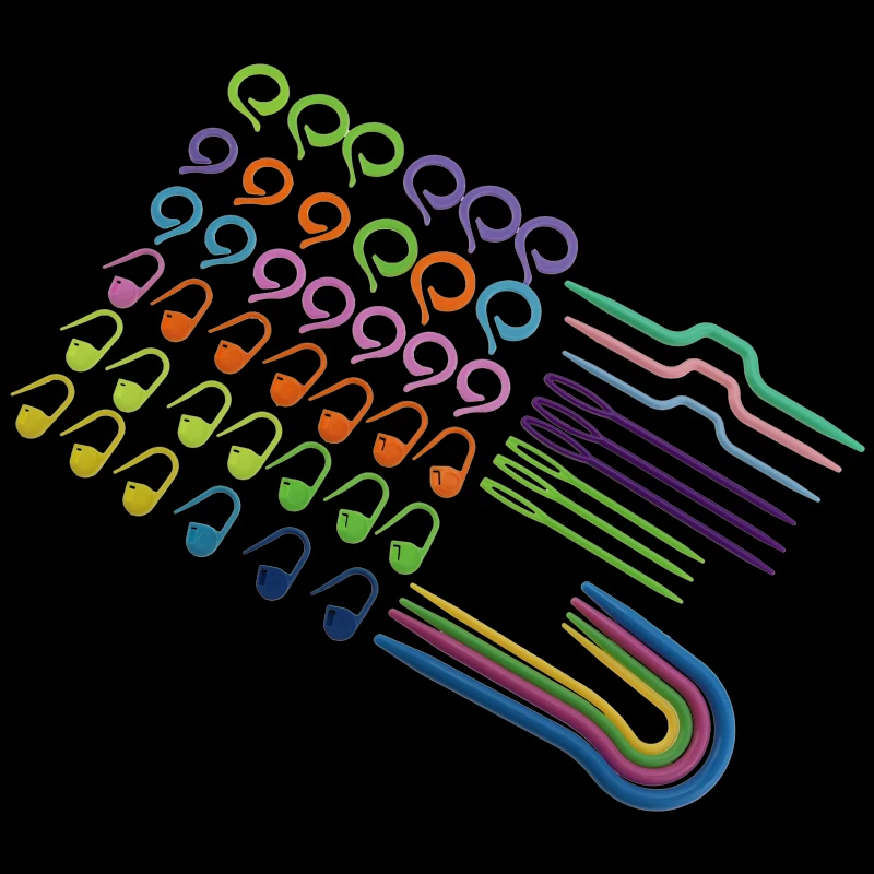 Пластиковые инструменты для вязания и вышивки зажим игл крючок смешанные цвета