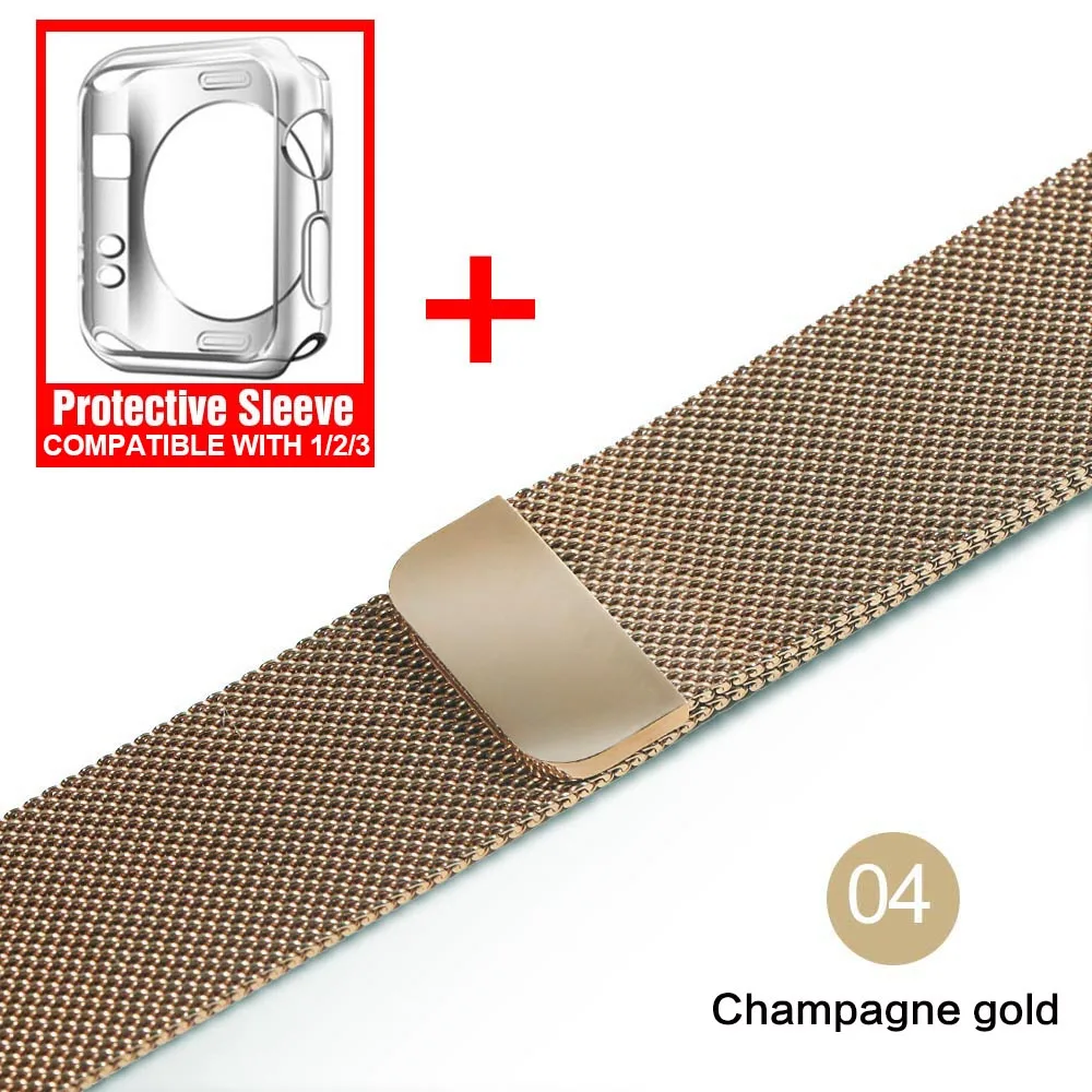 Mu Сен milanese loop для apple watch Series 1 2 ремешок iwatch нержавеющая сталь Ремешок Магнитная
