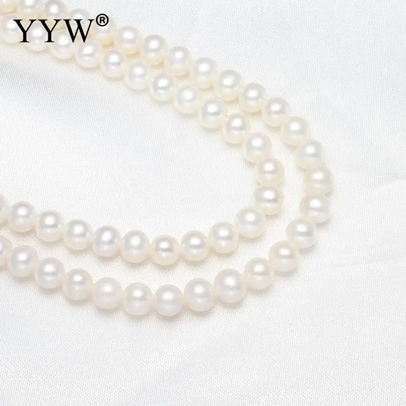 

YYW Cultured Potato Freshwater Pearl Beads Natural White Grade AA 6-7mm Approx 0.8mm Sold Per Approx 15.5 Inch Strand