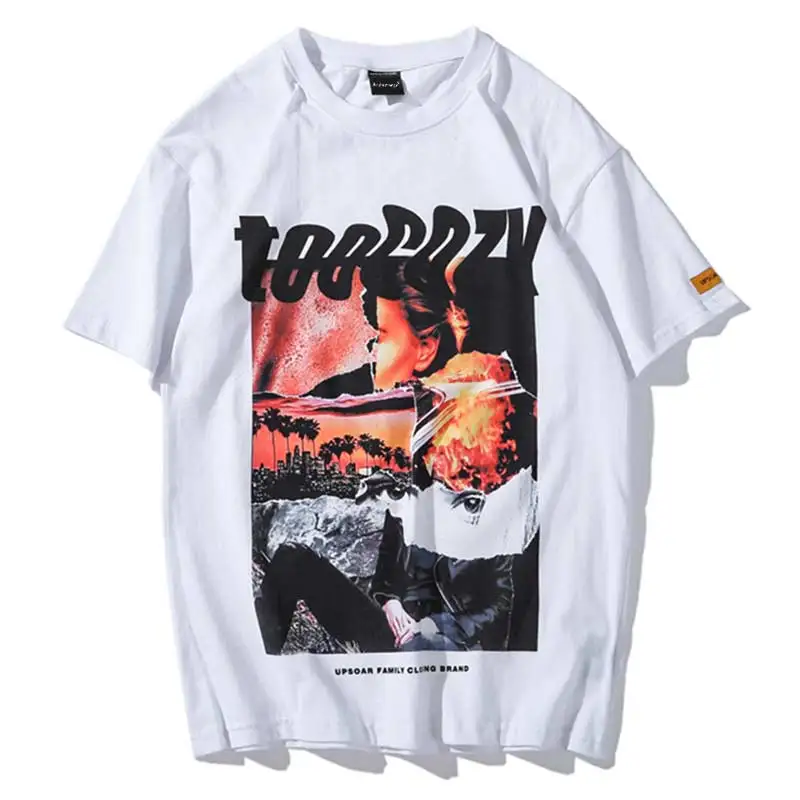 White Aolamegs футболка для мужчин Забавный рисунок с принтом Футболка короткий рукав Harajuku повседневные футболки хип хоп Уличная пара - Цвет: White