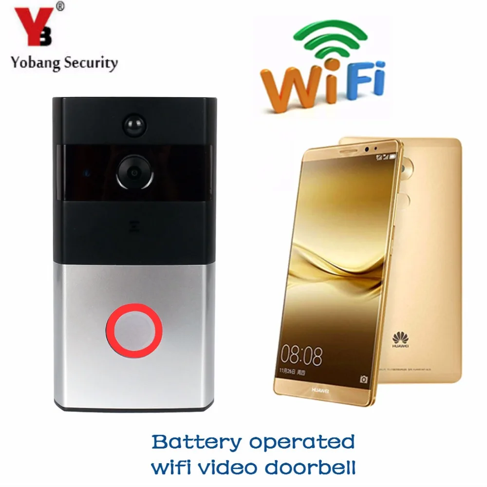 Yobangsecurity Батарея работает Wi Fi Беспроводной видео телефон двери Дверные звонки