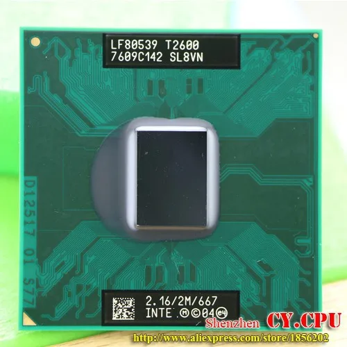 Для ноутбука intel cpu Core 2 Duo T2600 cpu 2M cache/2,16 GHz/667/двухъядерный процессор Socket 479 для ноутбука GM45/PM45