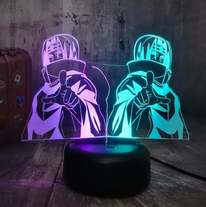 Mixed Uchiha Sasuke Аниме «Наруто» легенд» Учиха сасуке Узумаки Наруто 3D светодиодный ночной Светильник USB настольная лампа сна лампа для детей декор для мальчиков детские игрушки Рождественский подарок - Испускаемый цвет: Mixed Uchiha Sasuke