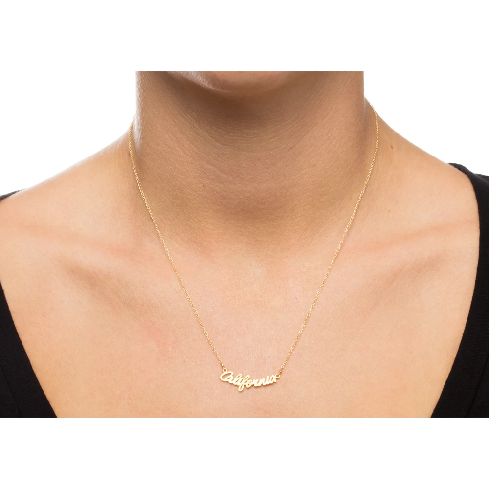 California Script Necklaces Silver Plated Letters Pendant Necklace Clavicle Chain Women Jewelry E017 | Украшения и аксессуары