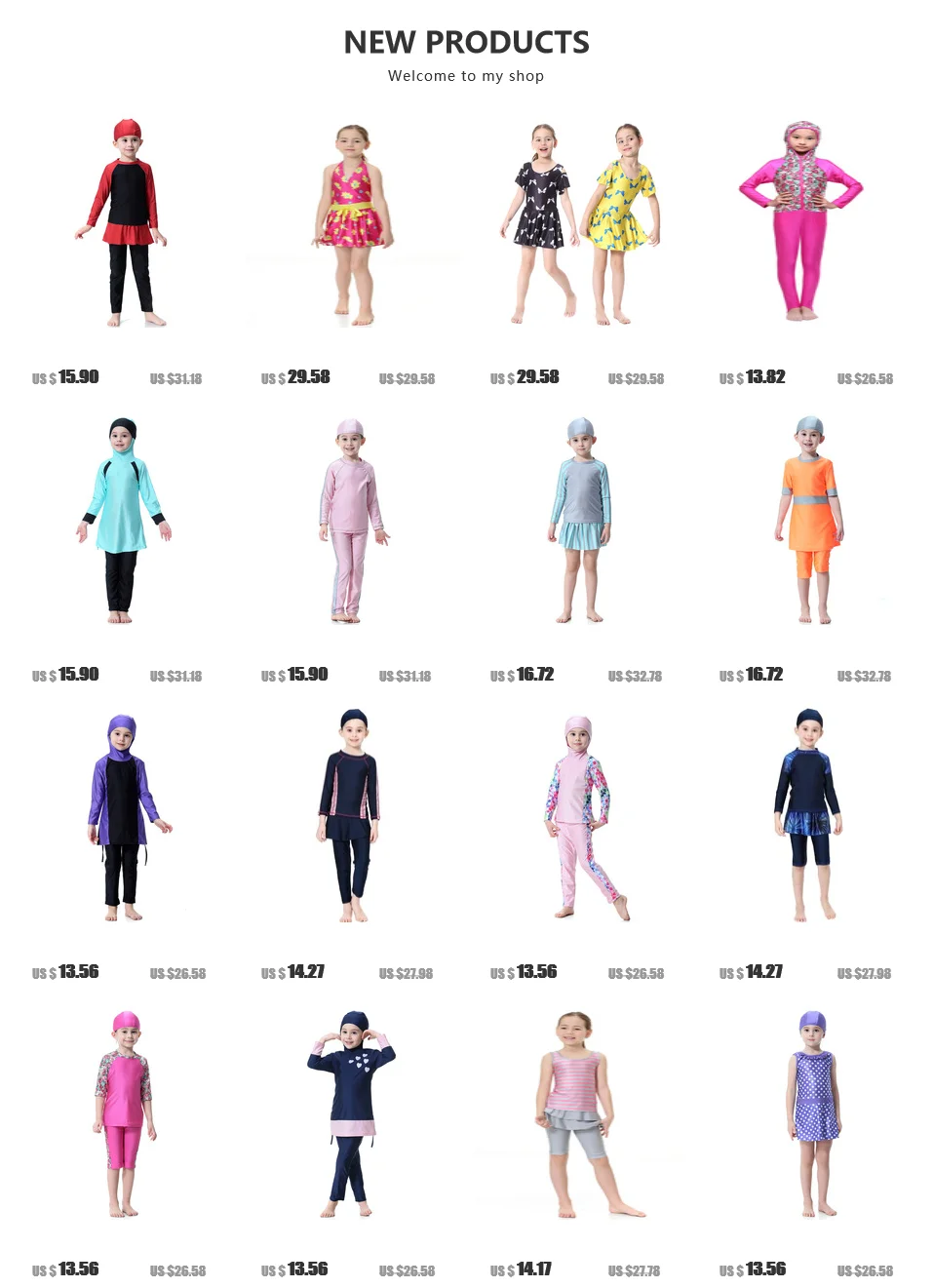 Женский купальный костюм Burkini с длинными рукавами для девочек, Мусульманский купальник, детская одежда, костюм для плавания для женщин, Tesettur Mayo
