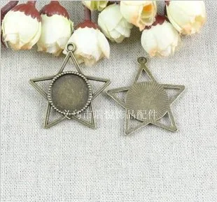 

A3056 18mm five-pointed star DIY bronze Cameo Settings Alloy Cork Base Making Charm Pendant Jewelry Accessories Findings