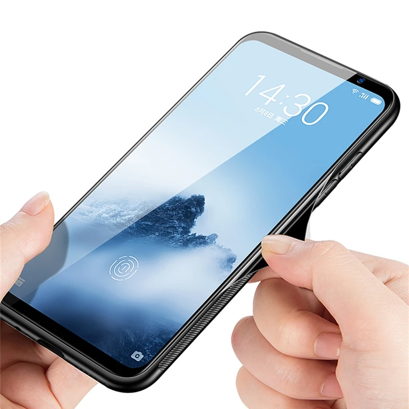 Чехол из закаленного стекла для Meizu 16th глянцевый стеклянный жесткий чехол Plus с