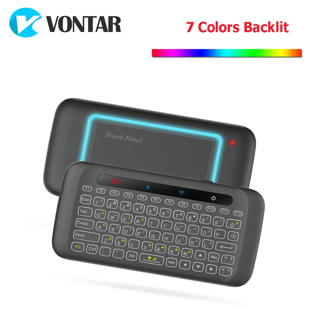 VONTAR 2 4 GHz Air mouse беспроводная клавиатура с подсветкой и сенсорной панелью
