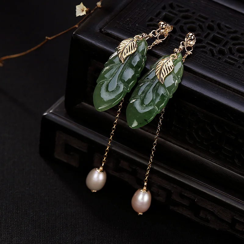 

2019 Vintage Natural Jasper Drop Earrings For Women Authenic 925 Sterling Silver Lady Earrings For Wedding Engagement Gift