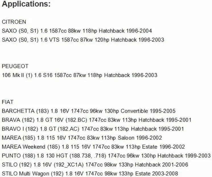 4 шт. топливный инжектор для CITROEN SAXO Fiat Barchetta Brava Marea Punto Stilo peugeot 106 1,6 1,8 IWP006 198499 60657179 9627771580