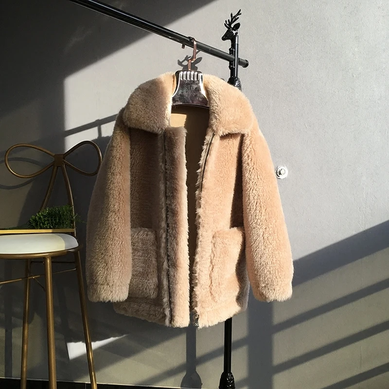 OFTBUY 2018 натуральный мех пальто зимняя куртка женская парка натуральная шерсть