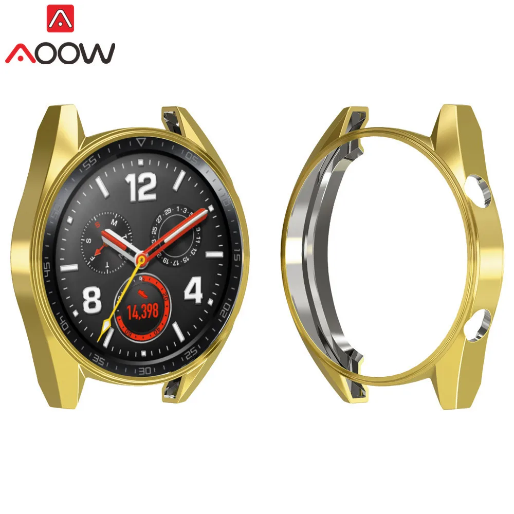 Gold Мягкий ультратонкий защитный чехол из ТПУ с покрытием для huawei Watch GT/GT Active Edition, универсальная защитная рамка - Цвет ремешка: Gold