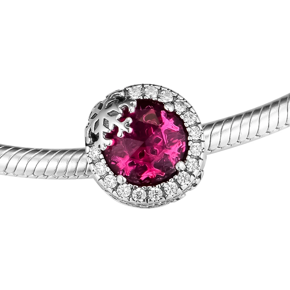 

DIY Fits for Pandora Charms Bracelets Dazzling Snowflake Beads 100% 925 Sterling-Silver-Jewelry Free Shipping