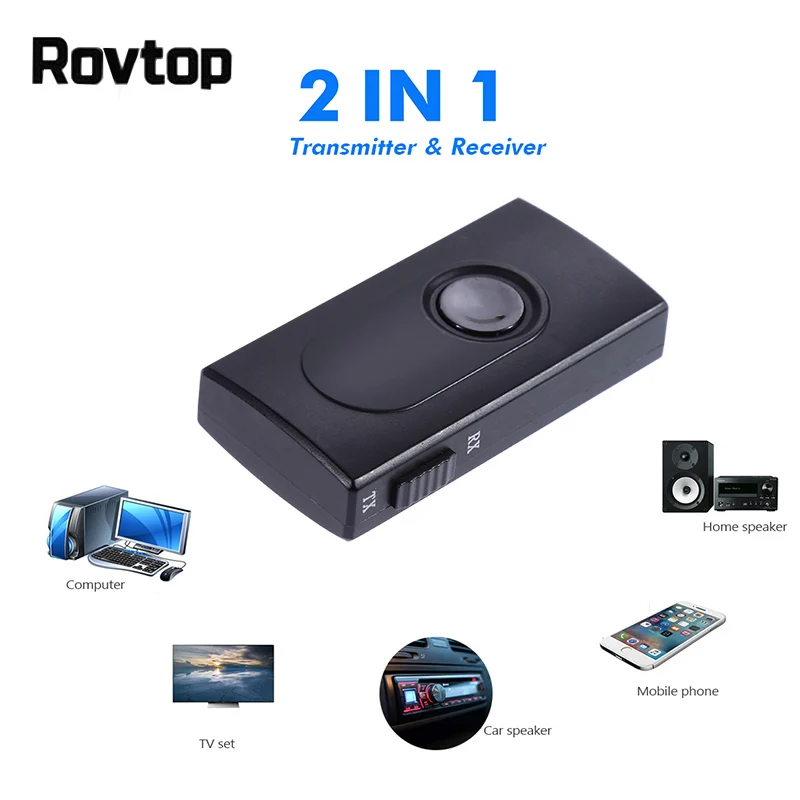 Rovtop беспроводной Bluetooth передатчик приемник адаптер стерео аудио музыкальный адаптер с usb зарядный кабель 3,5 мм аудио кабель