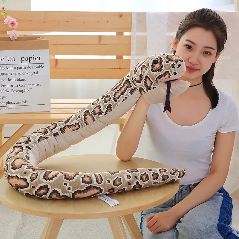 

160 Cm Simulation Boa Plush Toys Stuffed Giant Snake Animal Toy Soft Dolls Hand Puppet Toys For Children Kuso Toys