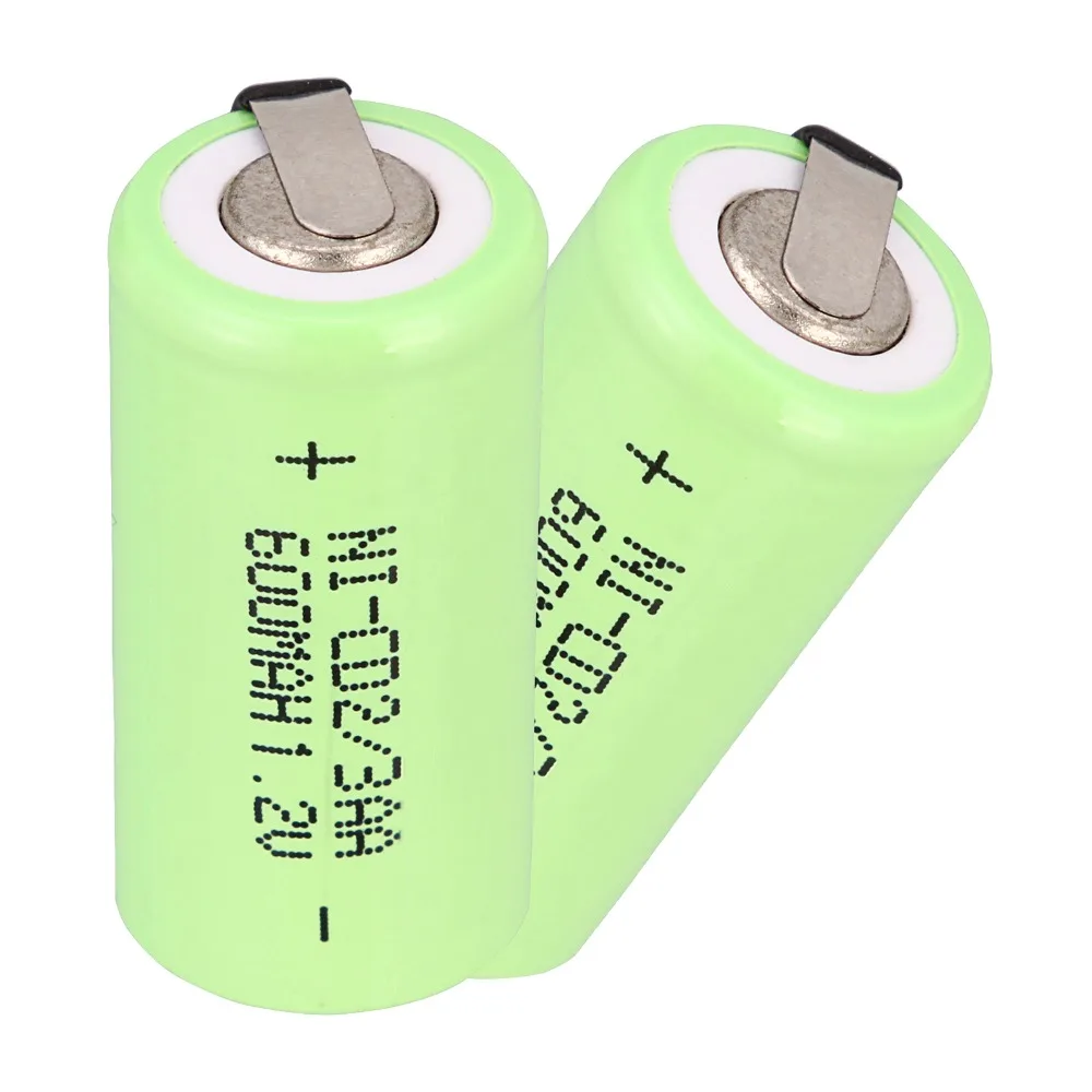 12 шт./лот 2/3AA 600mAh 1,2 V перезаряжаемые батареи Ni-CD NI CD батарея с контактом