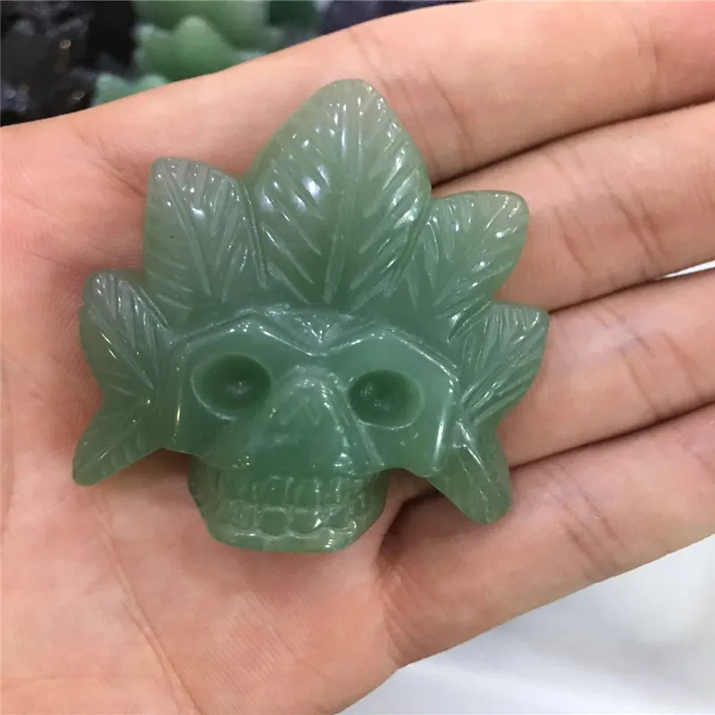 Новый стиль природного dongling jade Резные Хрустальный Череп Indian head кости кость