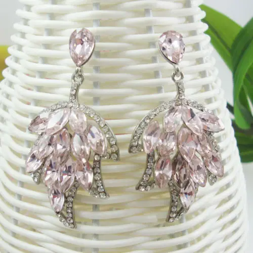 Модные ювелирные изделия розовые серьги в форме маркиза австрийские кристаллы