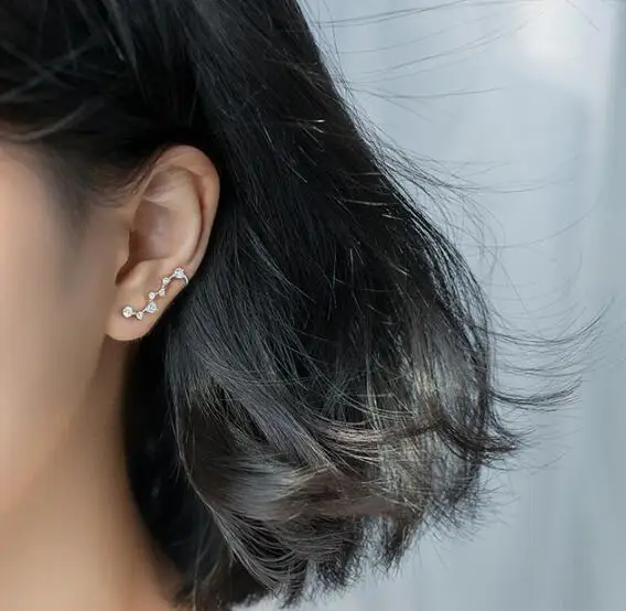 1 пара на 100% реальная. Женские серебряные ювелирные изделия серьги-клипсы с