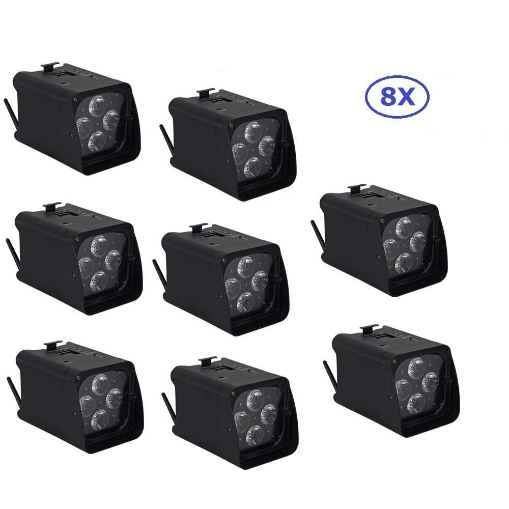 8xlot IR Remote/Wi Fi портативный Uplight 4x10 Вт RGBWA UV 6 в 1 батарея беспроводная сценическая