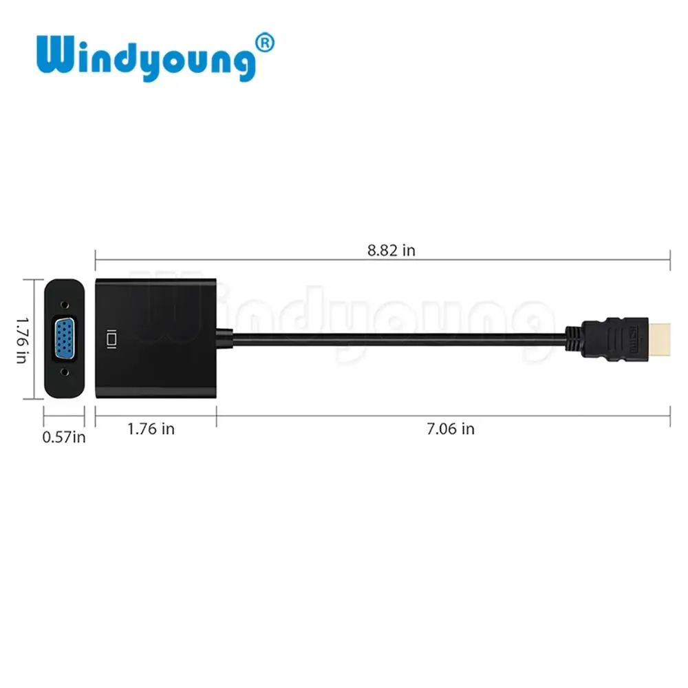 HDMI к VGA адаптер конвертер Папа-мама 1080P цифро-аналоговое видео для PS4 ПК ноутбука