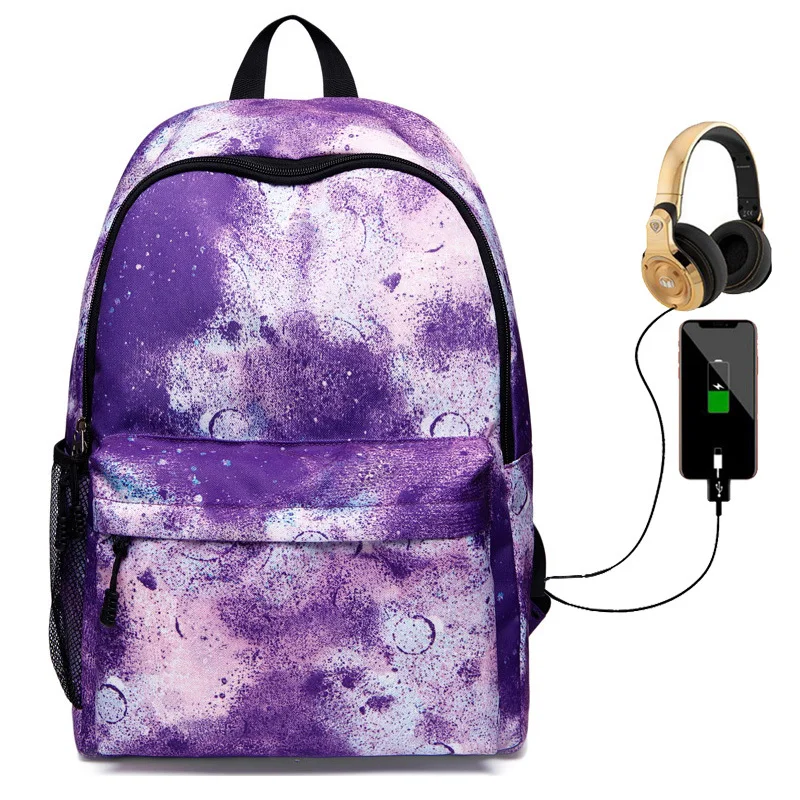 Модный женский водонепроницаемый usb рюкзак Молодежные нейлоновые школьные