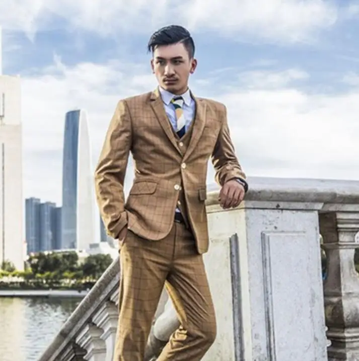 Crazy promotion 2020 Новое поступление деловой облегающий Мужской комплект костюм с