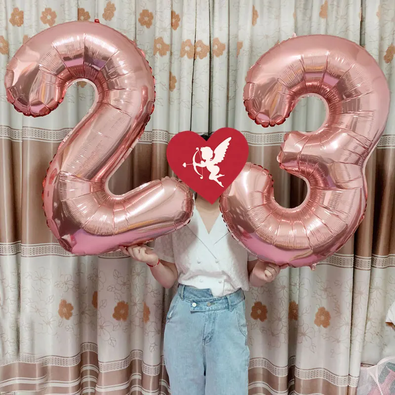 40 дюймовые большие шары из фольги воздушные гелиевые с цифрами украшения для