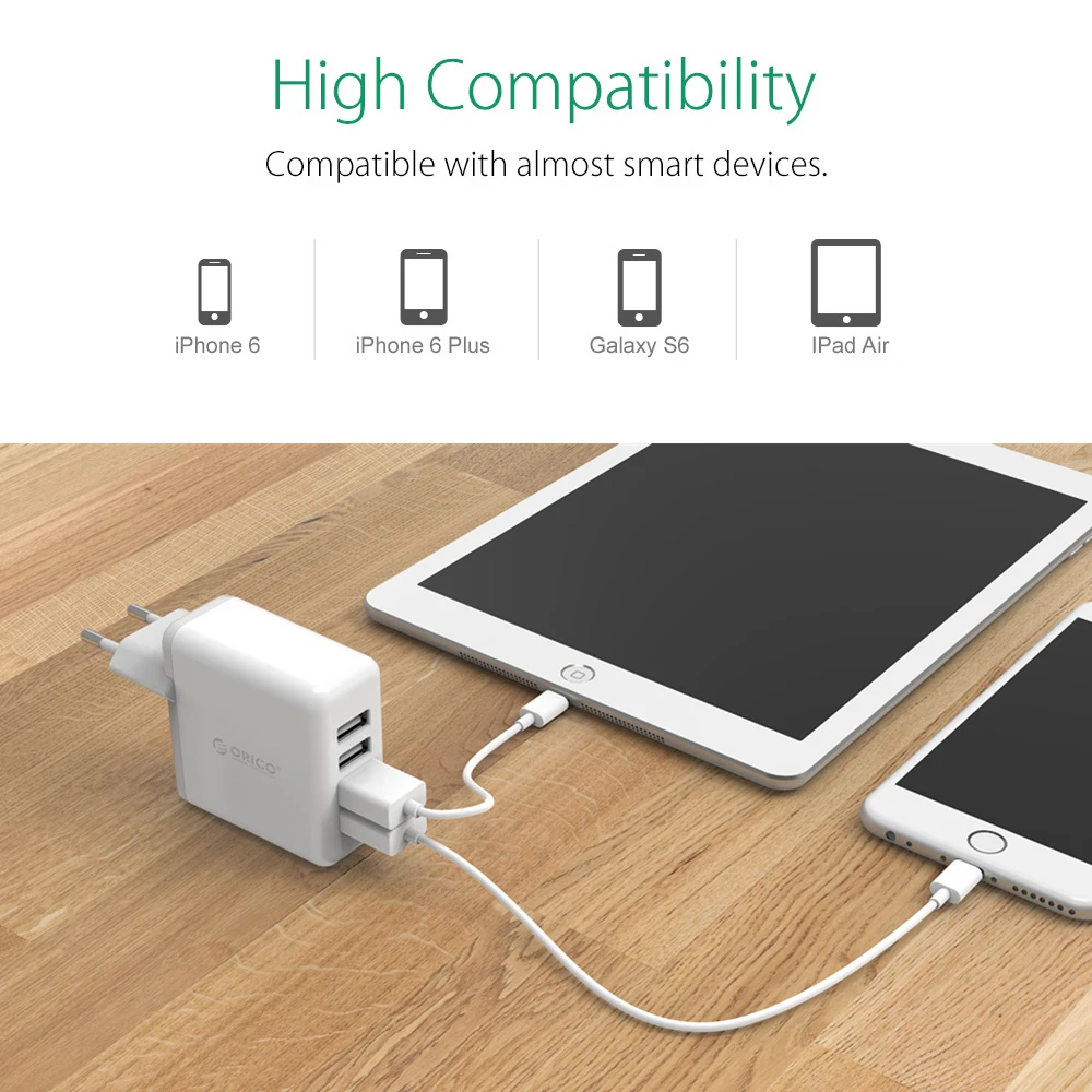 Зарядное устройство ORICO с 4 портами USB для мобильных телефонов быстрое настенное