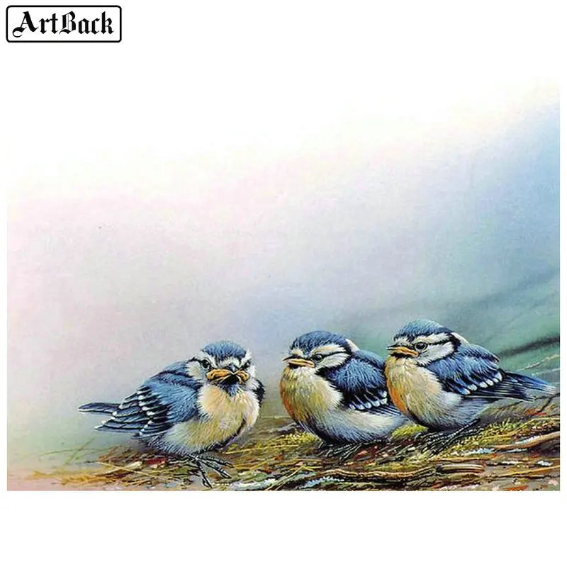 

5d diamond painting bird sparrow picture full square drill crystal mosaic resin 3d round animal decoration sticker