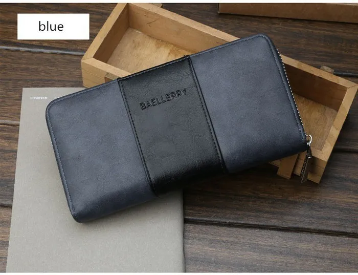 Baellerry, защита от RFID, длинный женский кошелек, мужской кожаный кошелек для монет, мужской Большой Вместительный бизнес-держатель для карт, кошелек для телефона