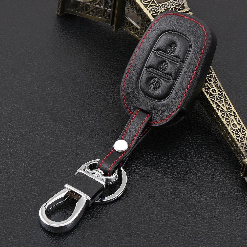 Автомобильные аксессуары черный кожаный чехол брелок с дистанционным