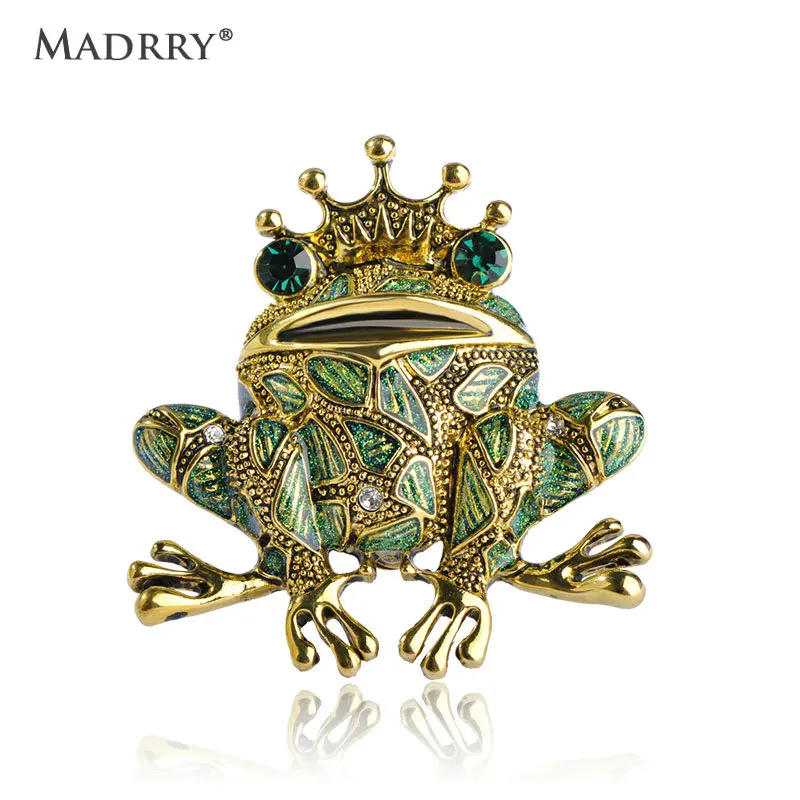 Madrry Vivid Frog большие броши булавки для женщин и мужчин античные золотистые костюма