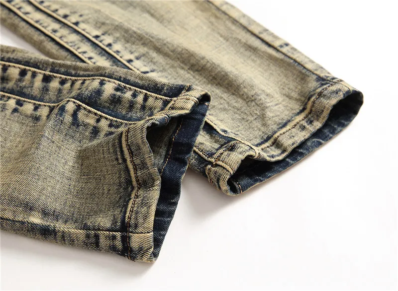 Дант Булун Для мужчин Джинсы для женщин плиссированные Motorycle Biker Denim Мотобрюки