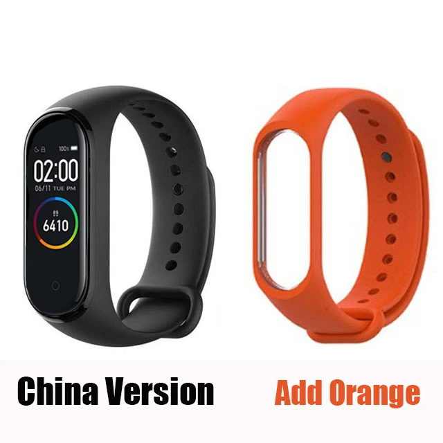 Add Strap Orange Xiaomi mi Band 4 Smart mi band 4 водонепроницаемый пульсометр фитнес 135 мАч Bluetooth 5,0 50 м цветной экран - Цвет: Add Strap Orange