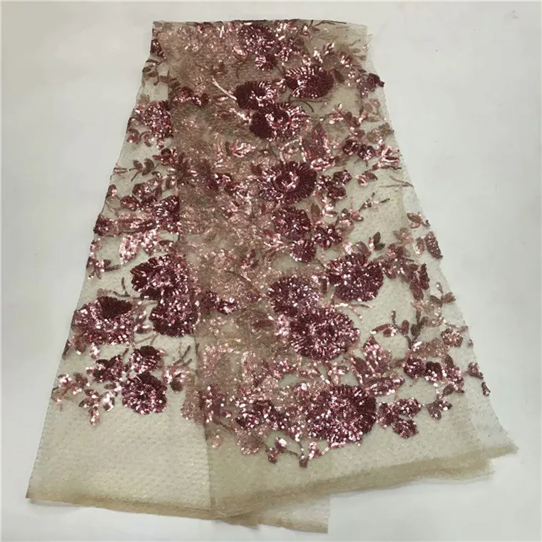 New Design 3D flowers sequined lace material Very Beautiful french net tulle fabric 5yard/lot FFR422 | Дом и сад