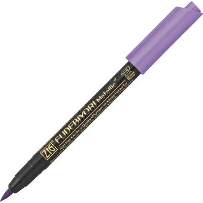 Metallic violet 124 1 шт./Япония 57 цветов zig kuretake мягкая металлическая Кисть ручка металлическая метка fudebijori кисть для рисования - Цвет: Metallic violet 124