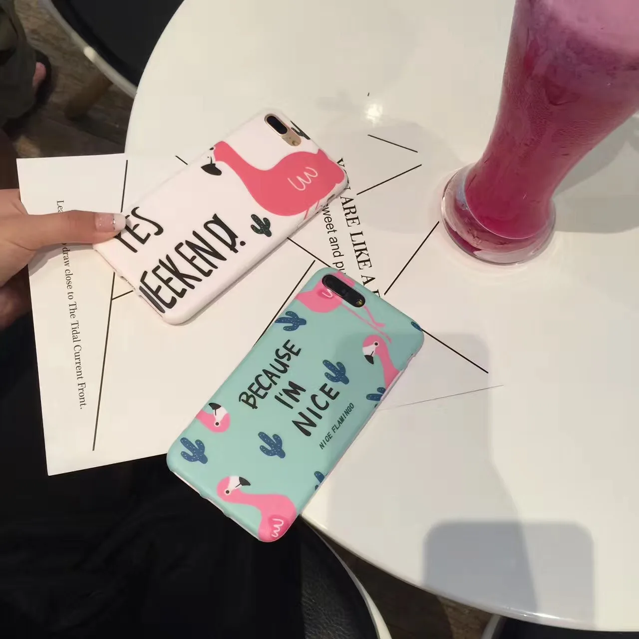 Милый мультфильм Фламинго кактус мягкая IMD телефон чехлы для IPhone 7 случае полоса в